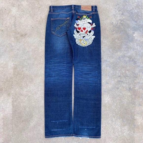 Ed Hardy “Love Kills Slowly” 
Embroidered Jeans - Picture 3 of 3